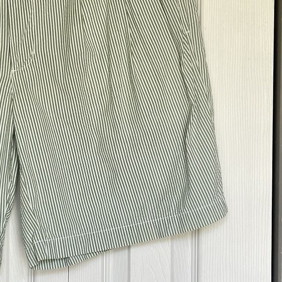 Roundtree & Yorke Shorts Mens 36 Trademark Pleated Green Striped - Picture 8 of 13